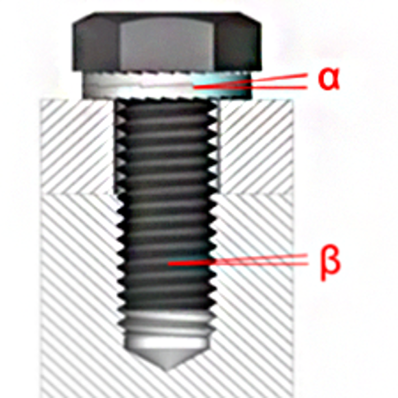 각도 조건 : Heico-lock (α) > Bolt (β)